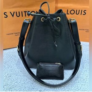 LOUIS VUITTON EPI PETIT NOE DRAWSTRING SHOULDER BAG Only!